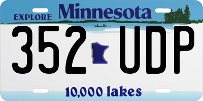 MN license plate 352UDP