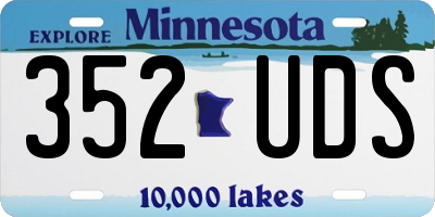 MN license plate 352UDS