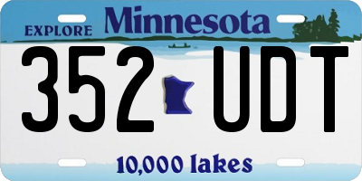 MN license plate 352UDT