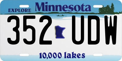 MN license plate 352UDW