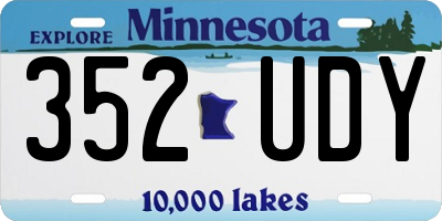 MN license plate 352UDY