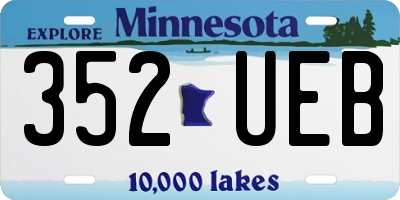 MN license plate 352UEB