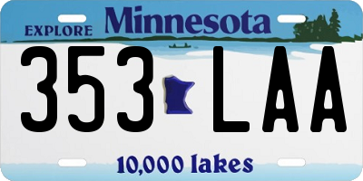 MN license plate 353LAA