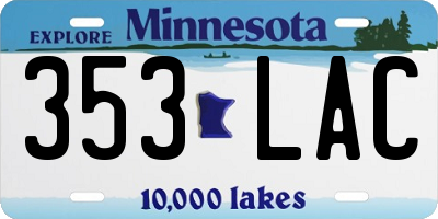 MN license plate 353LAC