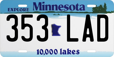 MN license plate 353LAD