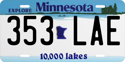 MN license plate 353LAE