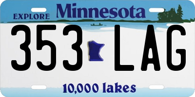 MN license plate 353LAG