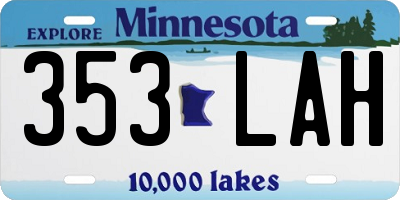 MN license plate 353LAH