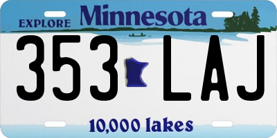 MN license plate 353LAJ