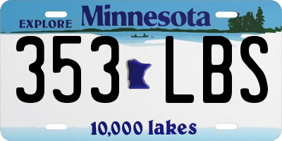 MN license plate 353LBS