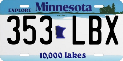MN license plate 353LBX