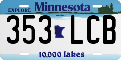 MN license plate 353LCB