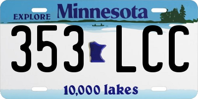 MN license plate 353LCC