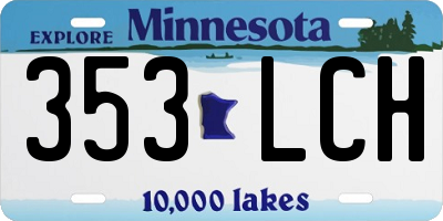MN license plate 353LCH