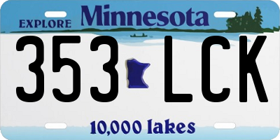 MN license plate 353LCK
