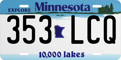 MN license plate 353LCQ