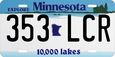 MN license plate 353LCR