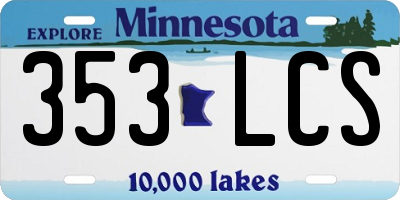 MN license plate 353LCS