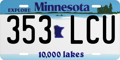 MN license plate 353LCU
