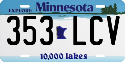 MN license plate 353LCV