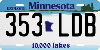 MN license plate 353LDB
