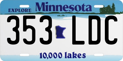 MN license plate 353LDC