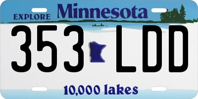 MN license plate 353LDD