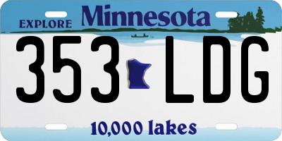 MN license plate 353LDG