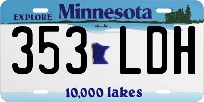 MN license plate 353LDH