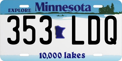 MN license plate 353LDQ