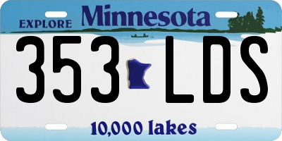 MN license plate 353LDS