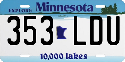 MN license plate 353LDU
