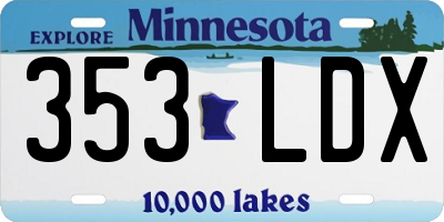 MN license plate 353LDX