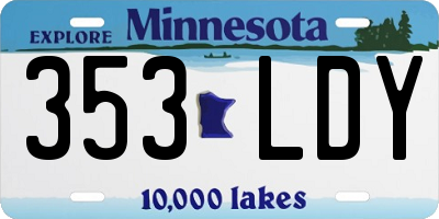 MN license plate 353LDY