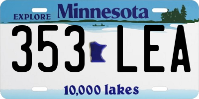MN license plate 353LEA