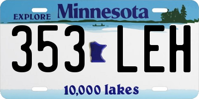 MN license plate 353LEH