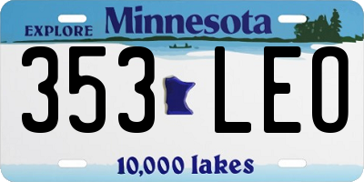 MN license plate 353LEO