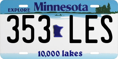 MN license plate 353LES