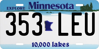 MN license plate 353LEU