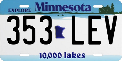 MN license plate 353LEV