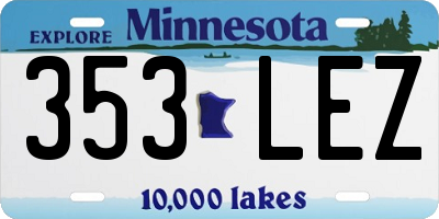 MN license plate 353LEZ