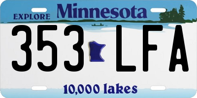 MN license plate 353LFA