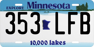 MN license plate 353LFB