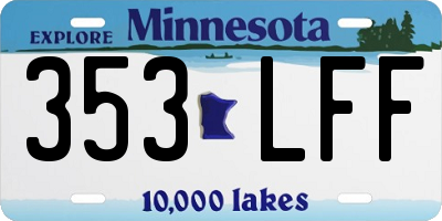 MN license plate 353LFF