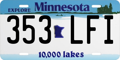 MN license plate 353LFI