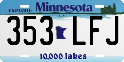 MN license plate 353LFJ