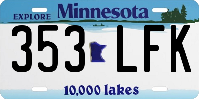 MN license plate 353LFK