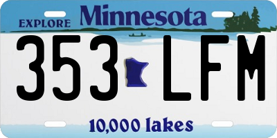 MN license plate 353LFM