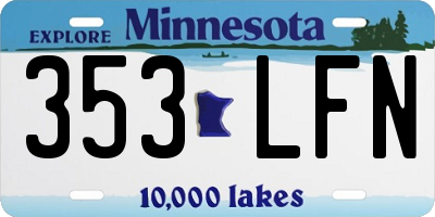 MN license plate 353LFN