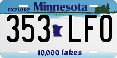 MN license plate 353LFO